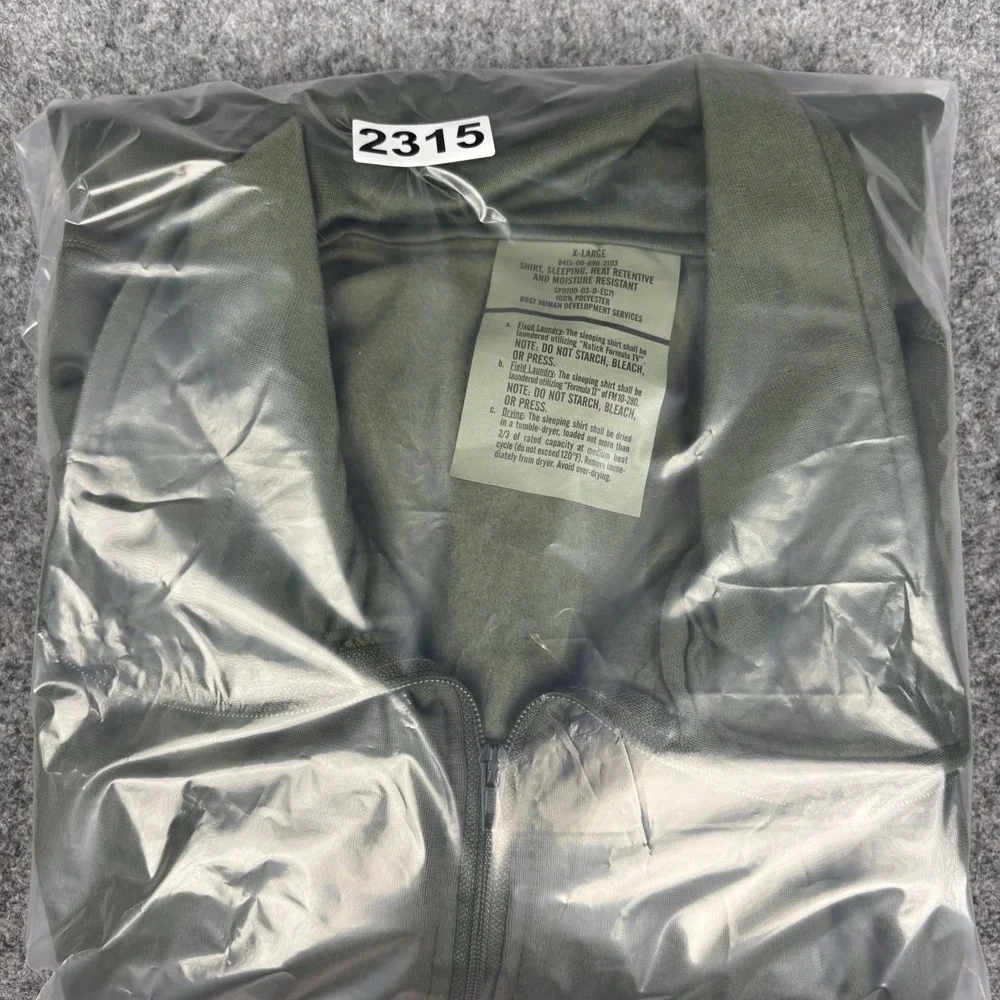 US Army Waffle Top Shirt Mens Xl Green Thermal 1/4 Zip Military ECWCS Gen 3 OD